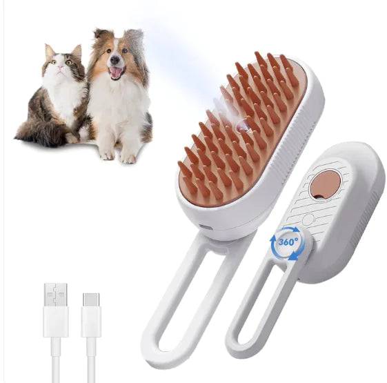 3-in-1 Cat Steam Brush for Shedding